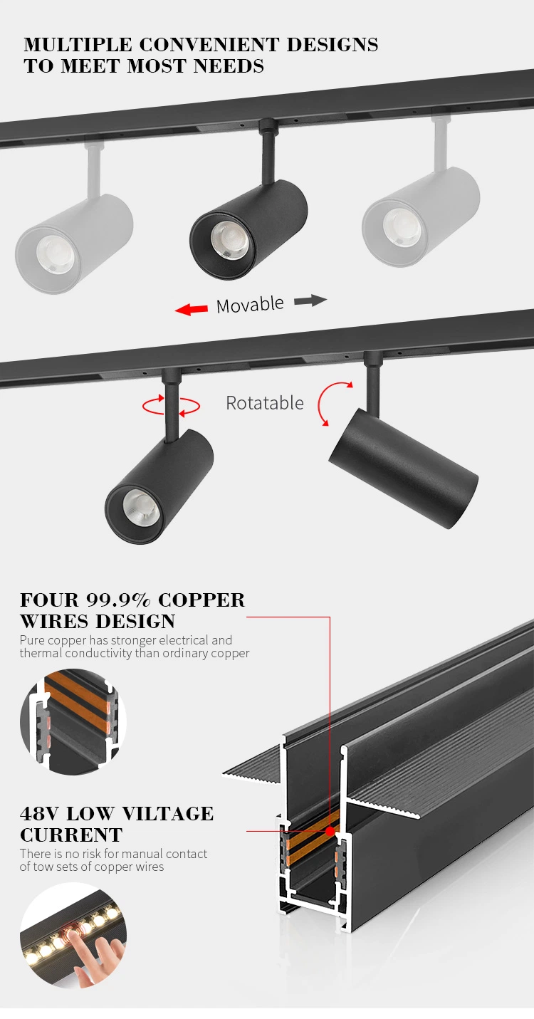 Indoor Decoration Office Clothes Store Restaurant Magnetic Track